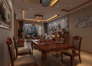 贵阳溪山御景85平米三居室新中式风格餐桌
