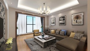 贵阳宏福景苑100平米三居室现代风格客厅沙发