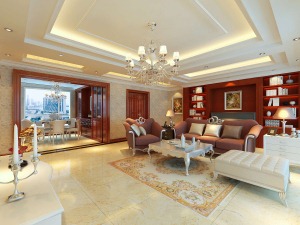 贵阳保利凤凰湾170平米四居室欧式古典风格客厅