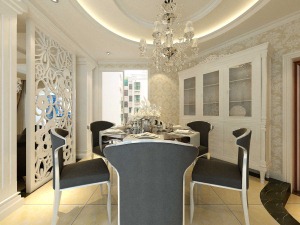 贵阳金龙国际120平米三居室简欧风格餐厅布局