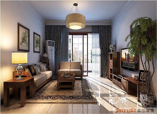 郑州锦艺国际华都140平三居室现代简约风格装修案例客厅