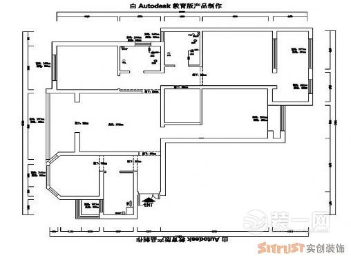 郑州锦艺国际华都140平三居室现代简约风格装修案例原始结构图