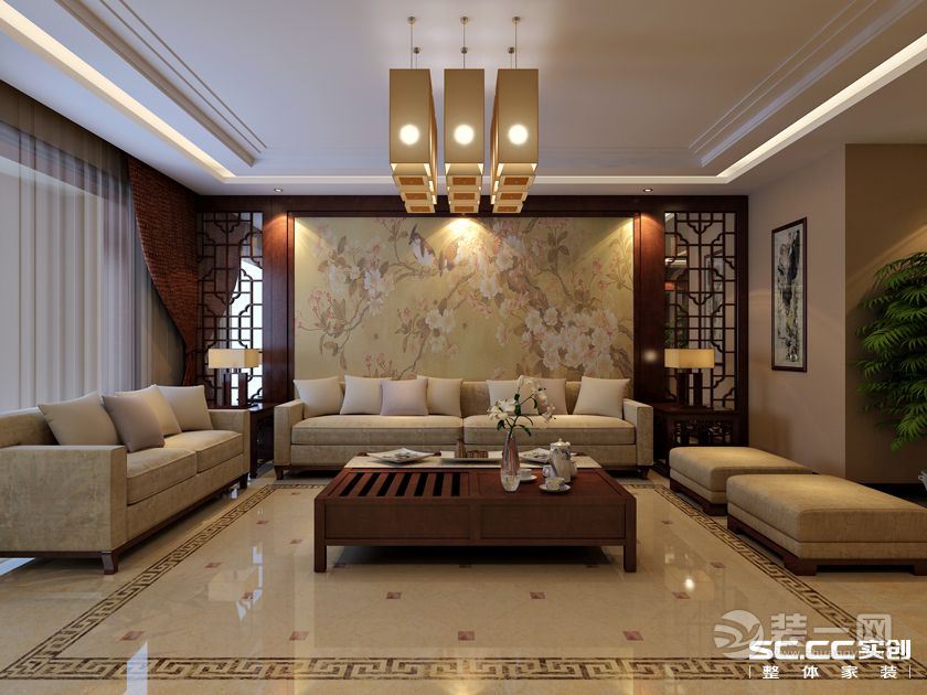 郑州正商蓝海港湾180平四居室现代简约风格装修沙发背景墙