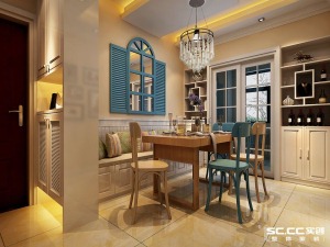 郑州亚新美好城邦118平三居室现代简约风格装修餐厅
