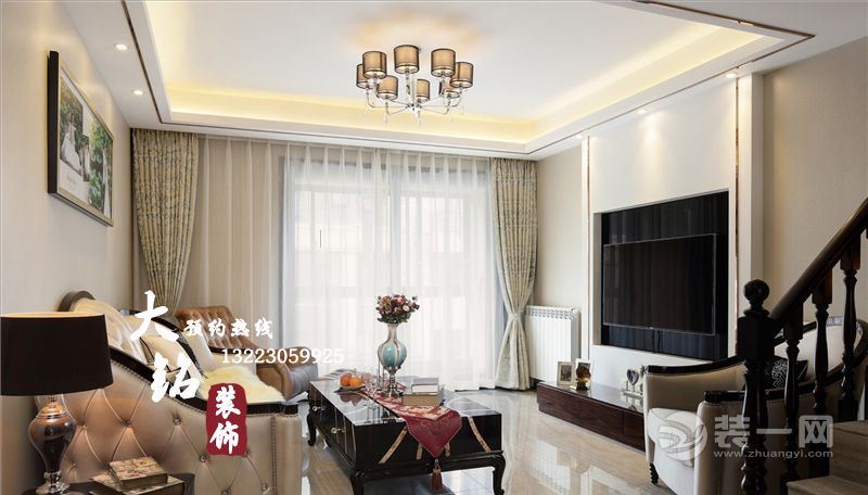 郑州逸品香山复式128平现代风格楼设计装修客厅