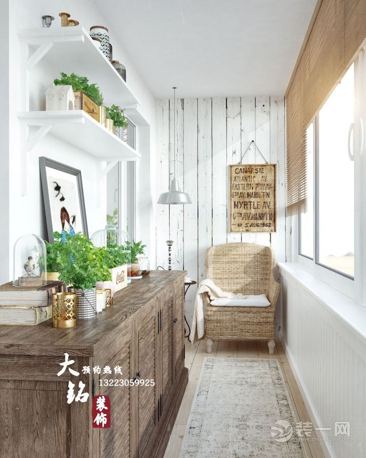 郑州85平米田园风格设计两居室装修效果图
