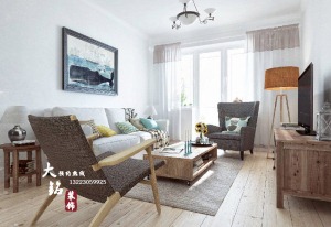 郑州85平米田园风格设计两居室装修效果图