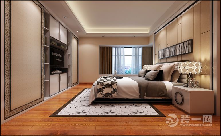 主人房，优美的线条、精致的家具、纯粹的颜色让空间显得优雅、大气。