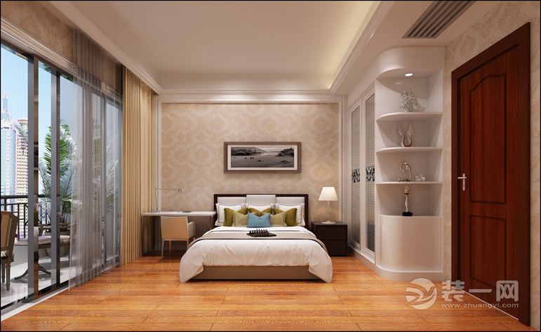 长辈房，优美的线条、精致的家具、纯粹的颜色让空间显得优雅、大气。