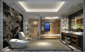 卫浴，通过这种新的分隔方式，就可以完美展现出中式家居的层次之美。