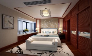 卧室，明朗的线条让人倍感舒畅，线条简单不限压抑。材料上，原木格调的家具和家饰，处处散发着大自然的气息