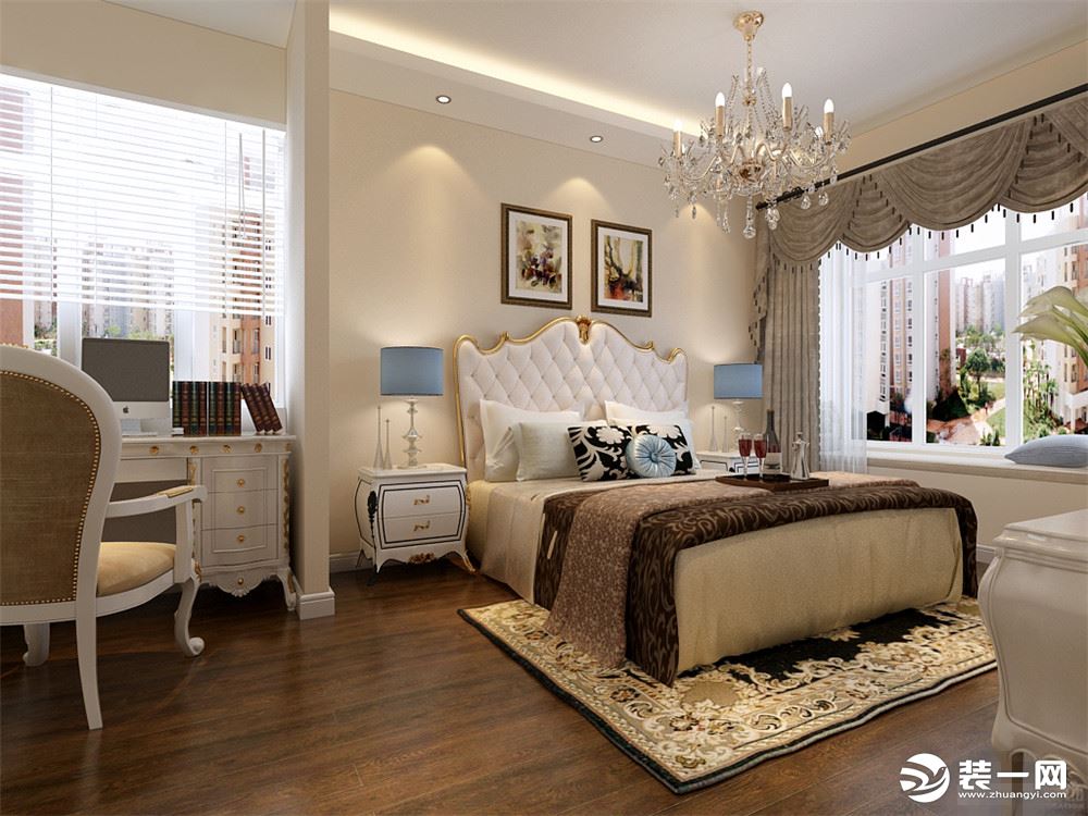 卧室的设计宽广，舒适，恬静，自然。
