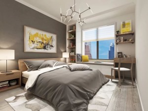 卧室，清爽的色彩加上简洁的线条搭配就可以彰显卧室的美丽所在。在卧室里面要做到的是将温馨和浪漫做的满满
