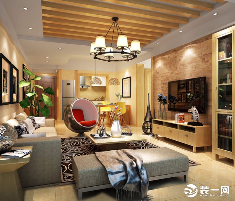城泰江来三居室客厅欧式设计效果图