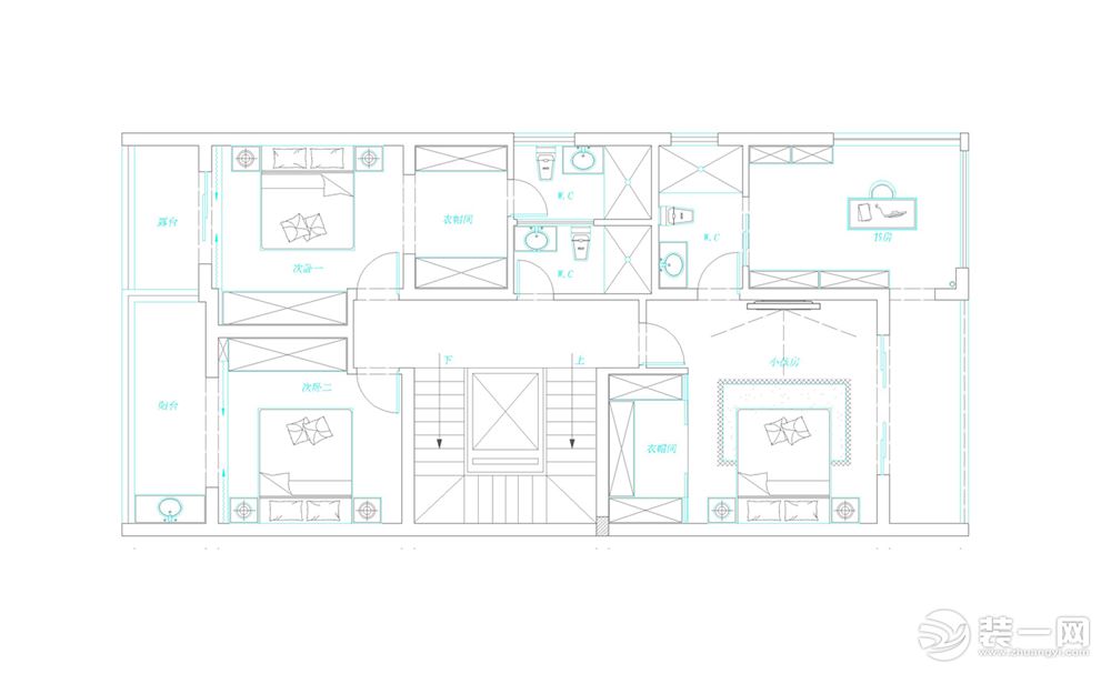 君悦湖家装设计案例结构布置图