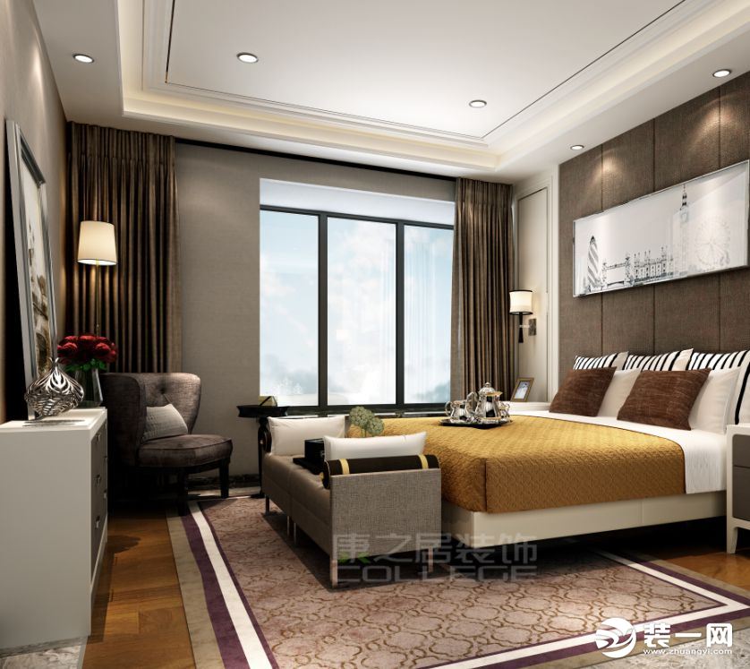 城泰江来卧室现代奢华风格设计效果图