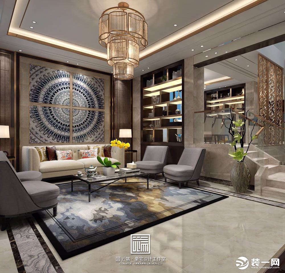 中海铂宫客厅港式风格家装家居设计