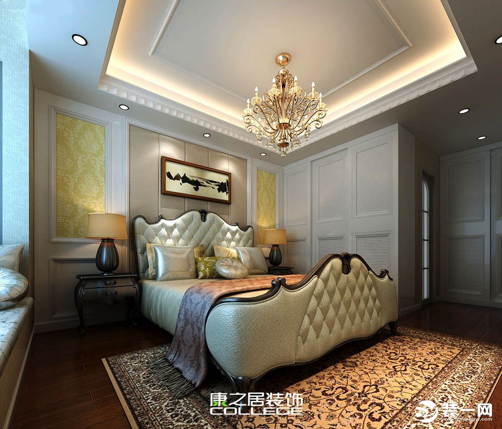紫荆城简约欧式风格三房装修家装设计案例