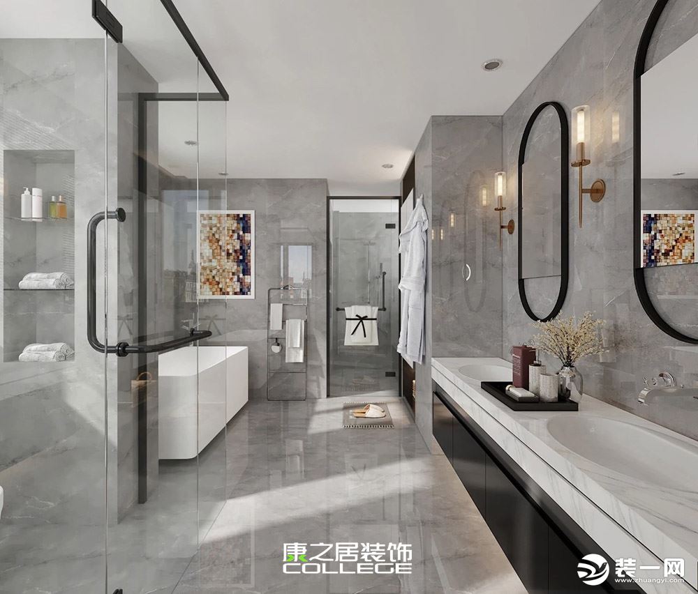 雍锦王府现代风格别墅大户型设计效果图案例布置图