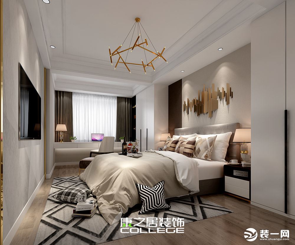 蓝光雍锦王府现代风格融合多种元素的家居设计效果图