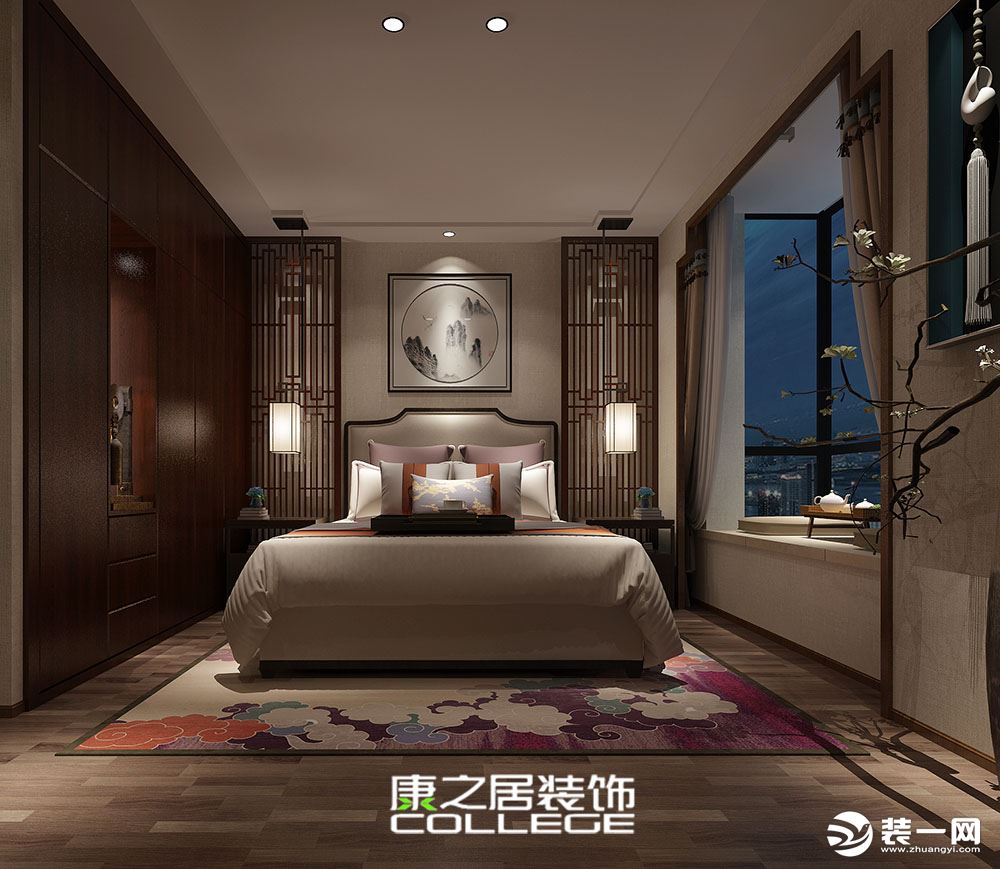 联发君悦湖新中式风格设计三居室布置全屋设计效果图