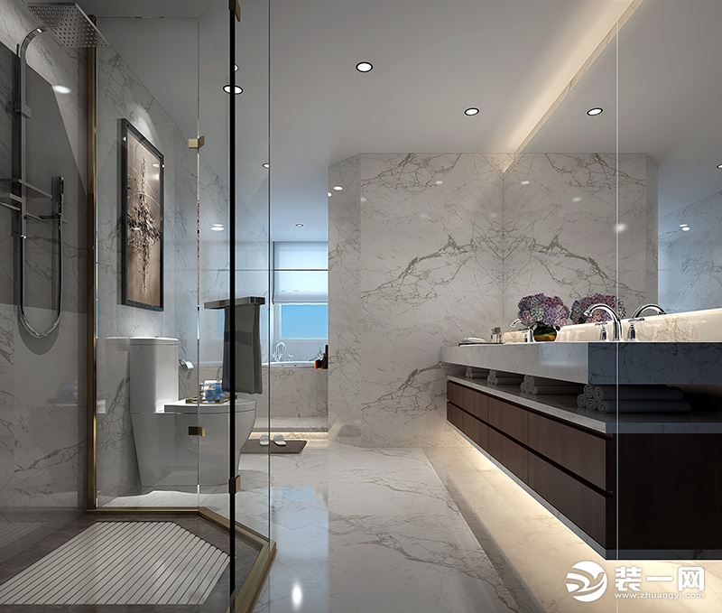 卫生间淋浴房中海锦城四房现代风格设计