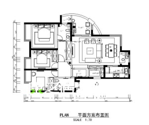 城泰江来三居设计结构户型装修案例布置图