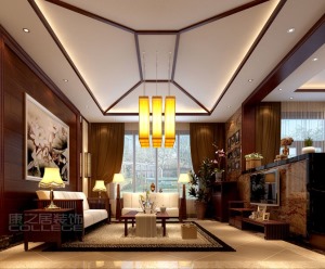 保利东湾欧式风格客厅装饰设计
