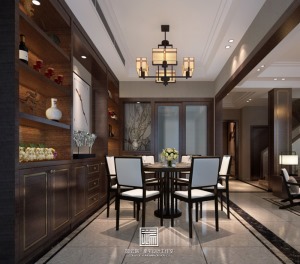 新中式风格餐厅别墅装修家装设计