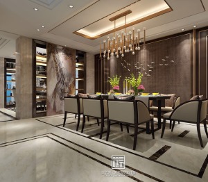 中海铂宫港式风格餐厅设计结构布置