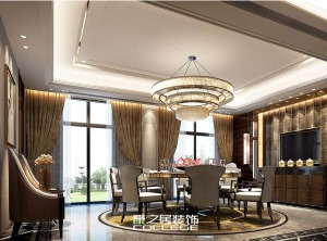 华宸龙隐山中式新古典风格餐厅设计装修图片案例