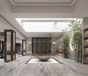 中海阳光玫瑰园四房新中式风格家居装修案例户型效果图