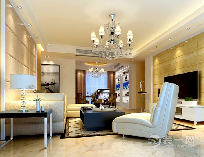 南昌国贸天琴湾150平米四居室现代风格客厅
