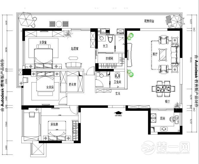 南昌玺园180平米三居室欧式风格储物柜，灯具，瓷砖，收纳