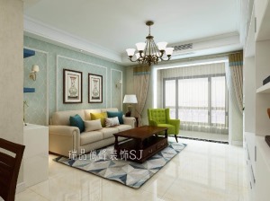 中锐星尚城现代简约120平客厅沙发背景墙