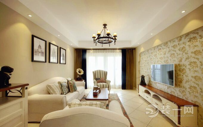 武汉光谷地产梅花坞150平三居室美式风格装修