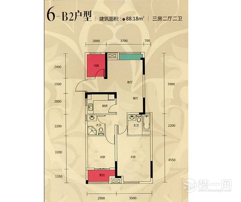 戶型圖【武漢眾意家居裝飾】楚天都市雅園 現(xiàn)代簡約風(fēng)	三居