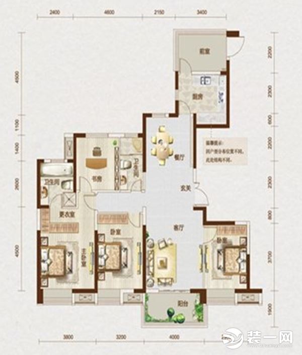 联投驿园155㎡四居室户型图