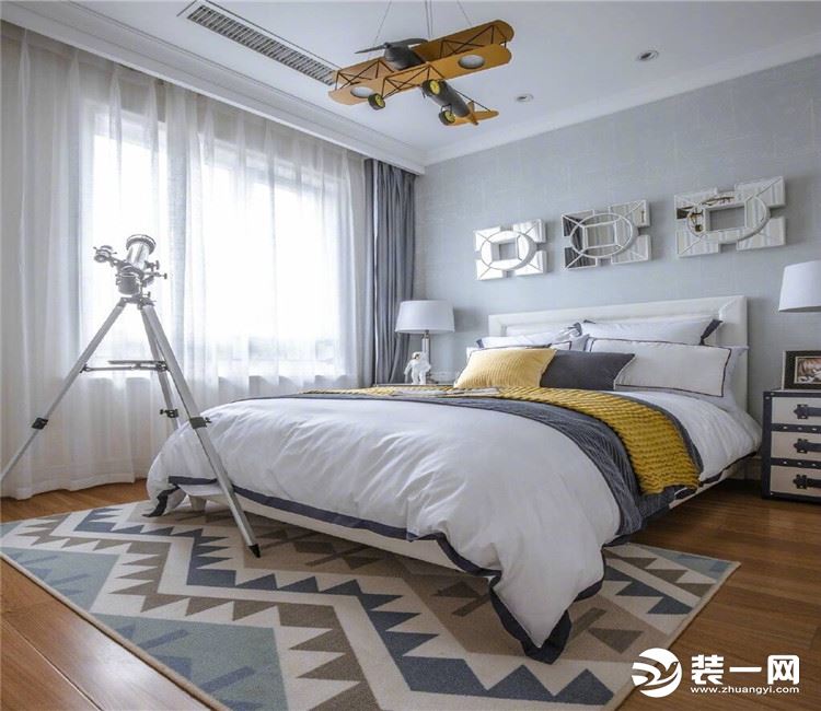 【众意装饰】中建文华星城+法式风格+四居室  卧室效果图