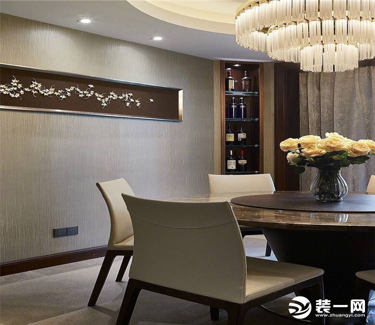 【众意装饰】中建文华星城+新中式风格+四居室  餐厅效果图