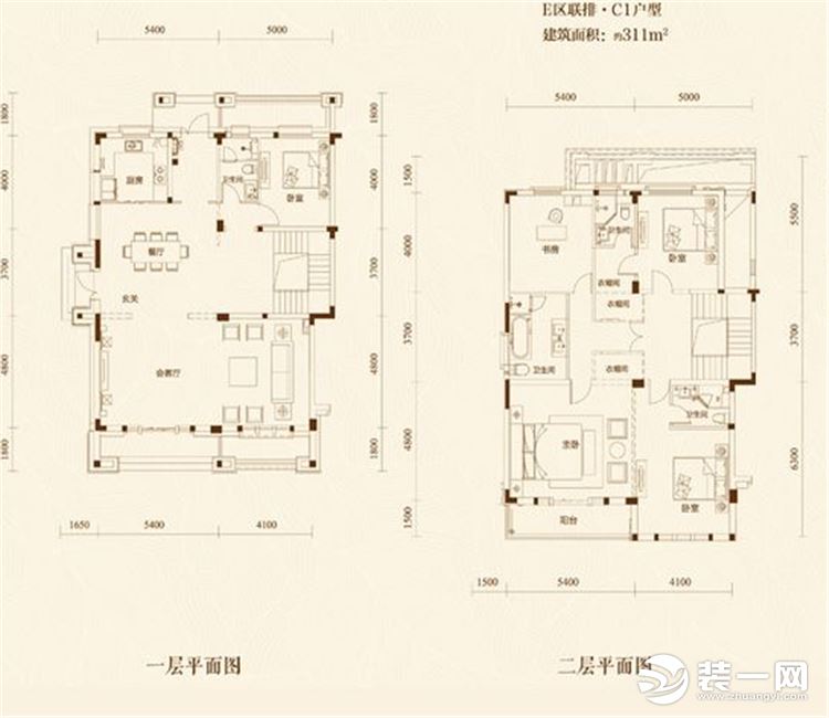 【众意装饰】驿山高尔夫311平+ 新中式风格 + 别墅  户型图