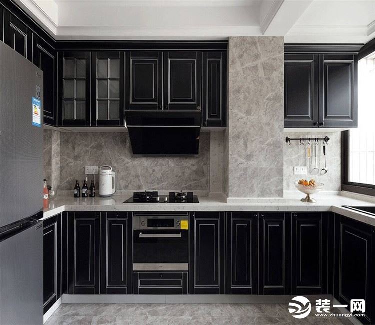 【众意装饰】中建文华星城123平+ 现代美式风格 +三居室 厨房效果图