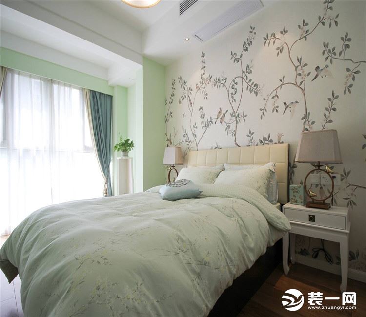 【众意装饰】国采光立方104平 +新中式风格 +三居室  卧室效果图