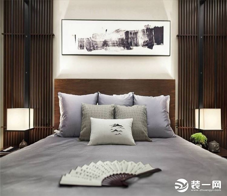 【众意装饰】万达御湖世家240平 +中式风格 +四居室  卧室效果图