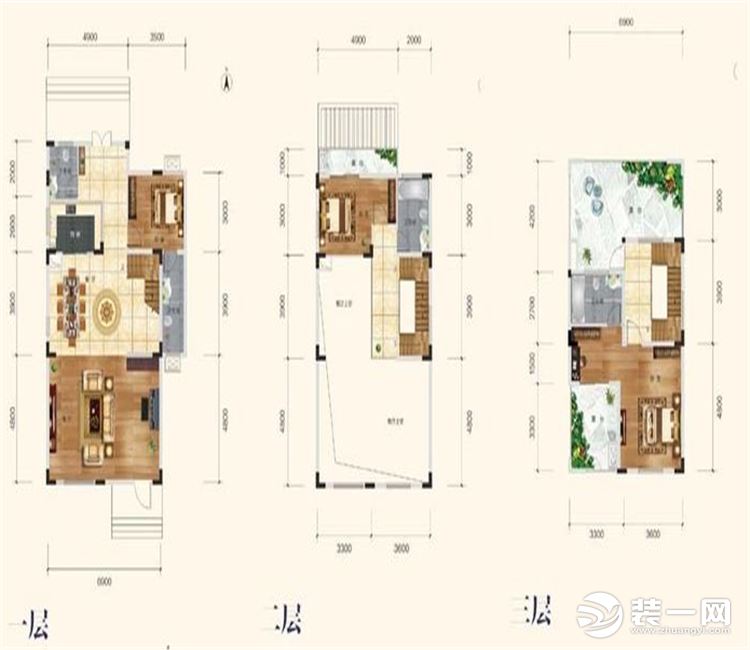 【众意装饰】韵湖首府188平 +美式风格+ 复式  户型图