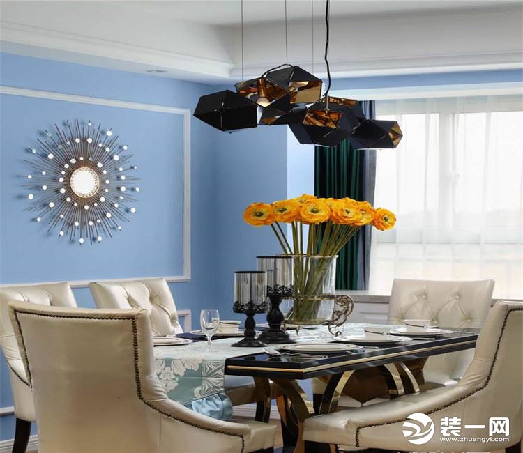 【众意装饰】清江山水128平 +现代简约风格+ 三居室 餐厅效果图
