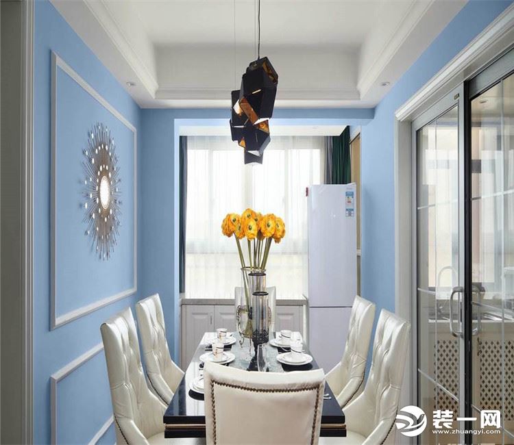 【众意装饰】清江山水128平 +现代简约风格+ 三居室 餐厅效果图
