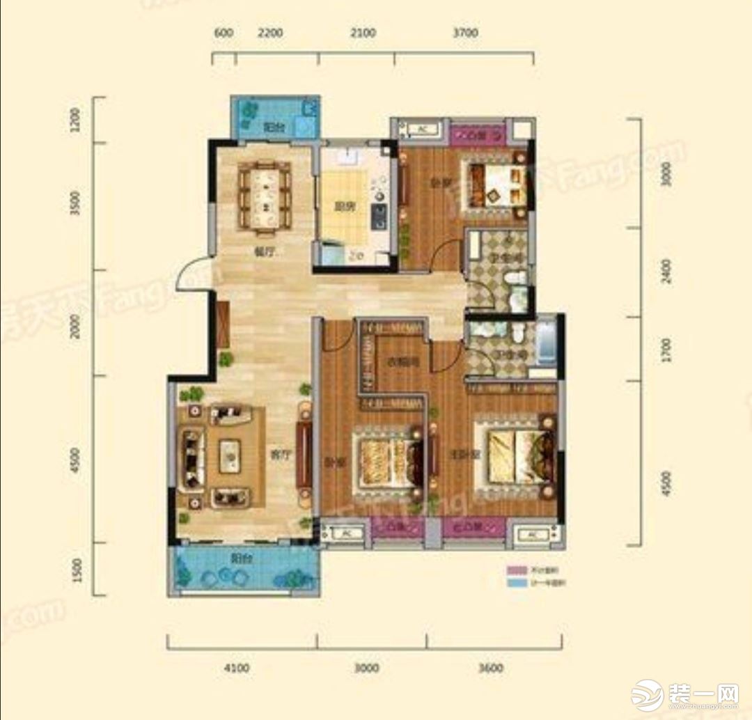 【众意装饰】书院世家120平+现代简约+三居室+户型图