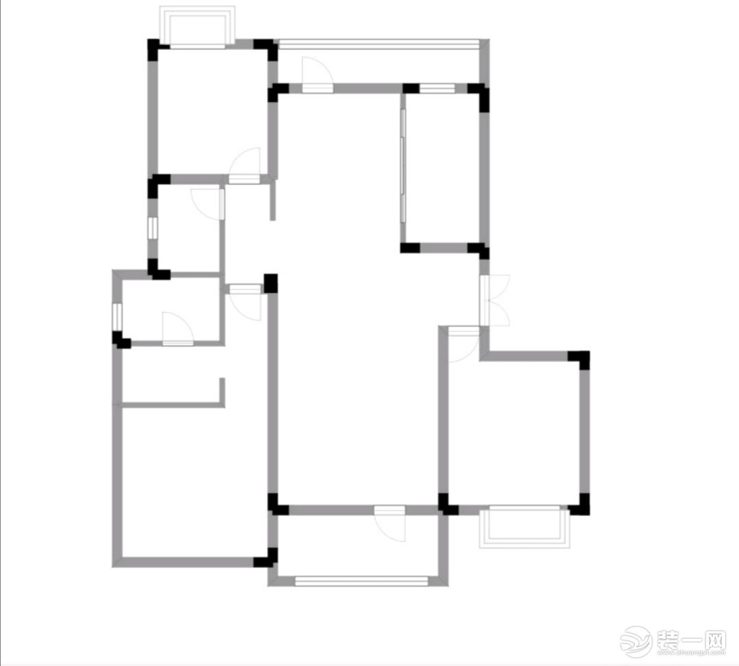 【眾意裝飾】+新華聯(lián)152平+現(xiàn)代簡(jiǎn)約+四居室+戶(hù)型圖