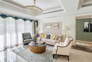 客厅  大面白色的墙面是现代法式风格的经典代表，和各种彩色家具饰品很百搭，精致浪漫。